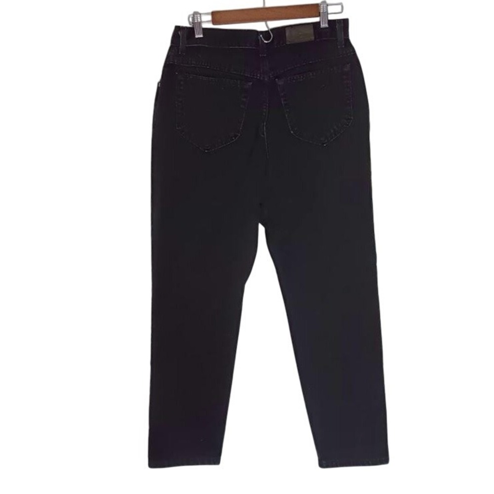 Vintage Lee Jeans Womens 12 Black High Rise Tapered Leg Denim 90s USA Classic - Picture 2 of 14